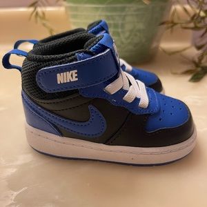 Black & Blue high top Nike Air Forces
